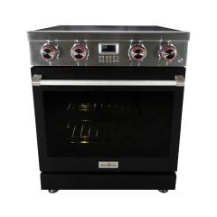 30 Inch Freestanding Electric Range with Black Door