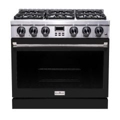 36 Inch Freestanding Gas Range with Black Door