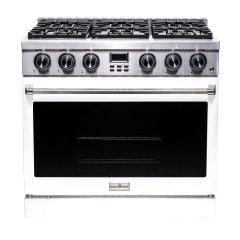 36 Inch Freestanding Gas Range with White Door